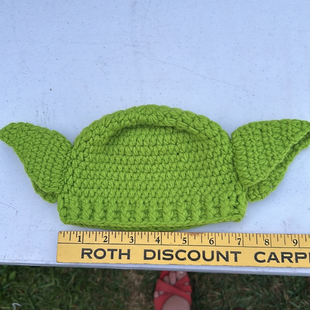 NWOT Baby YODA Costume Hand Crochet Hat & Diaper Cover Outfit Star Wars photo op - Picture 4 of 7